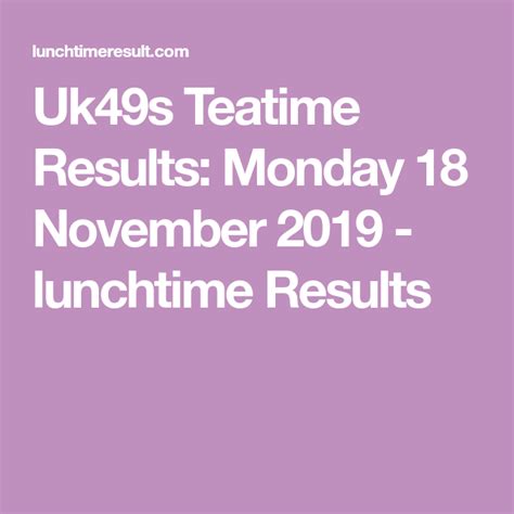 2019 lunchtime results history|Lunchtime and Teatime Results Year 2019 .